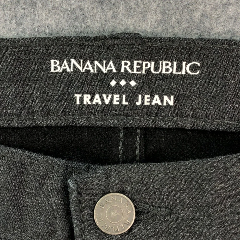 Banana Republic TRAVEL JEAN Mens Pants 31x32 (fits 31x30) Charcoal Athletic Fit